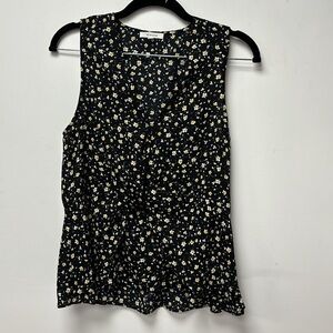 PLEIONE sleeveless blouse with flowers size XS